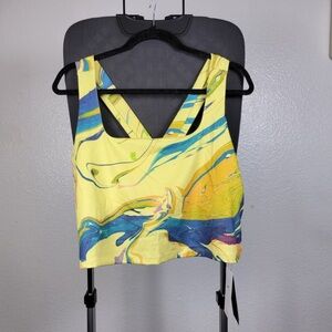 Nike Yellow and Blue Crop Sports Bra